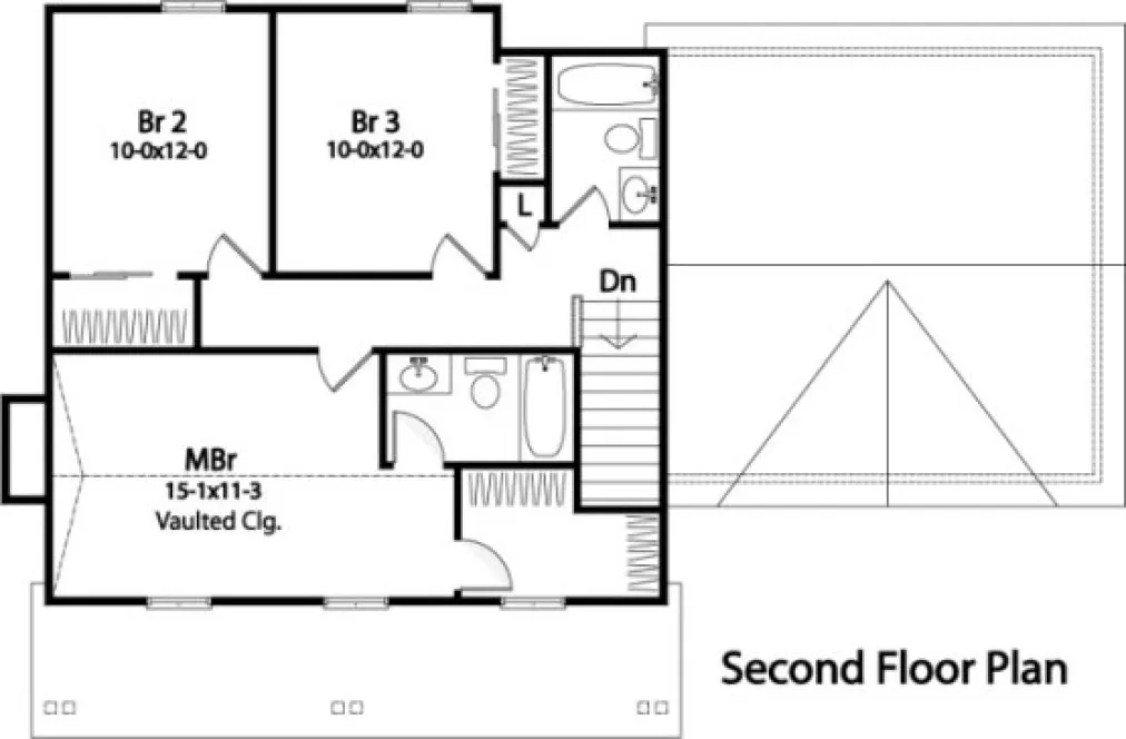 Second Floor Plan for House Plan #413342