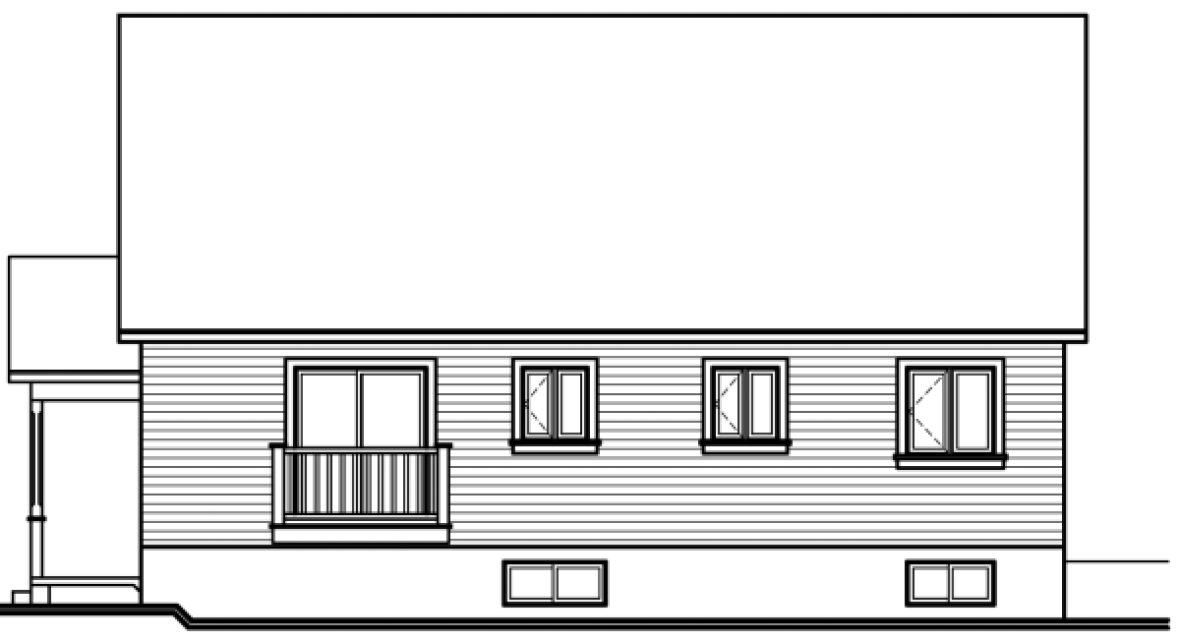 Rear Elevation for House Plan #146212