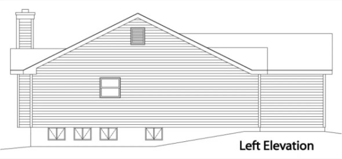 Left Elevation for House Plan #411052