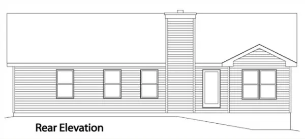 Rear Elevation for House Plan #411052