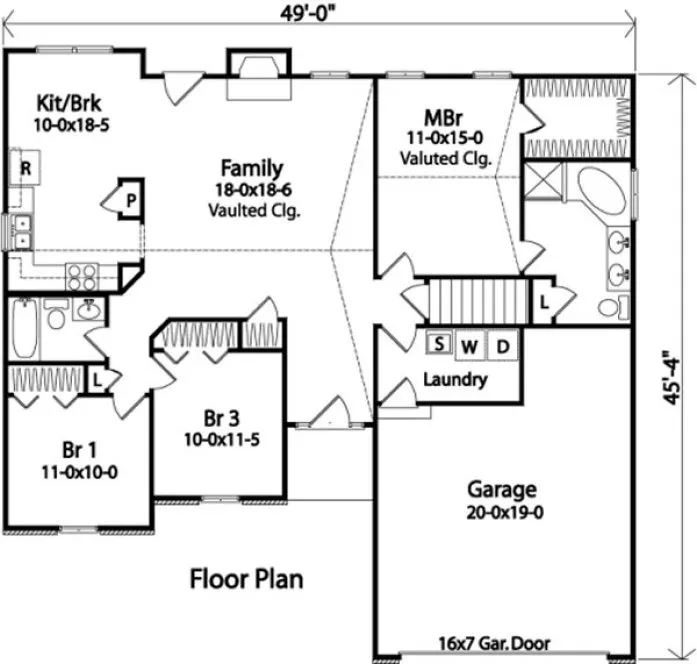 Main Floor Plan for House Plan #411052
