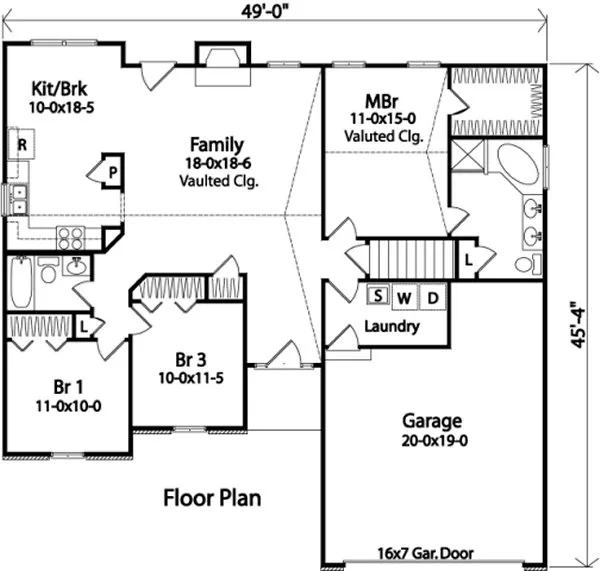 Main Floor Plan for House Plan #411052