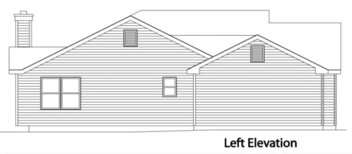 Left Elevation for House Plan #417052