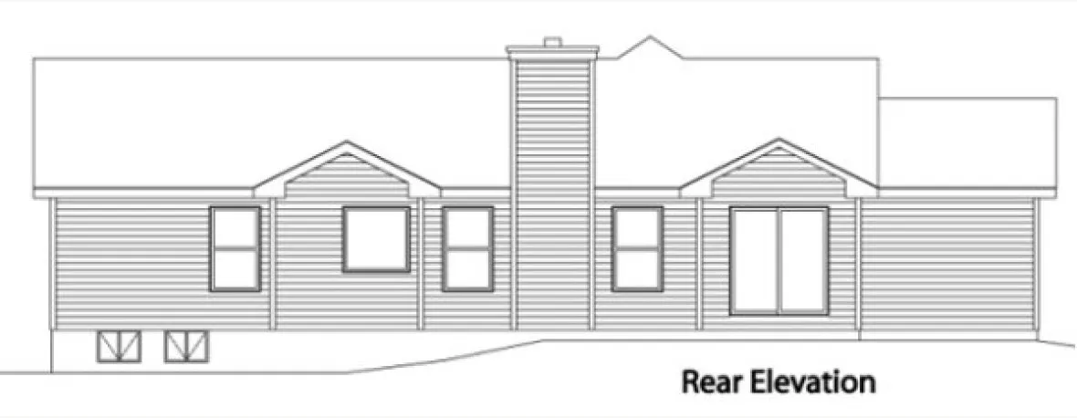 Rear Elevation for House Plan #417052