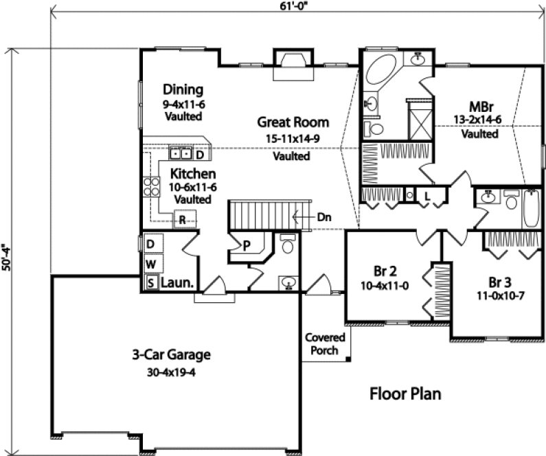 Main Floor Plan for House Plan #417052