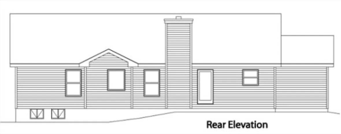 Rear Elevation for House Plan #418052