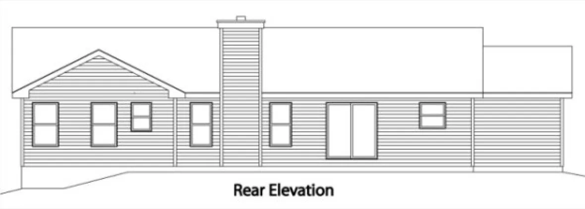 Rear Elevation for House Plan #419052