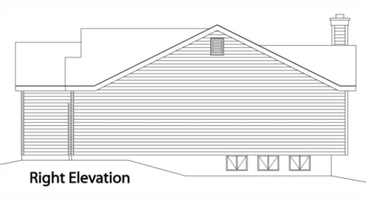 Right Elevation for House Plan #419052