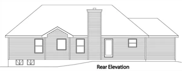 Rear Elevation for House Plan #410152