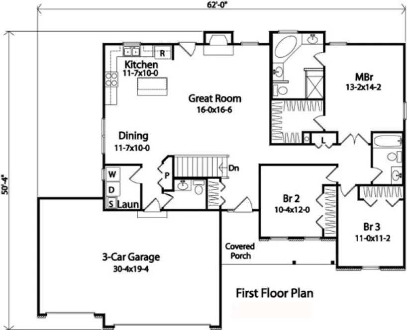 Main Floor Plan for House Plan #410152