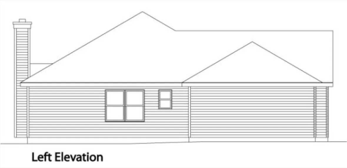Left Elevation for House Plan #411152