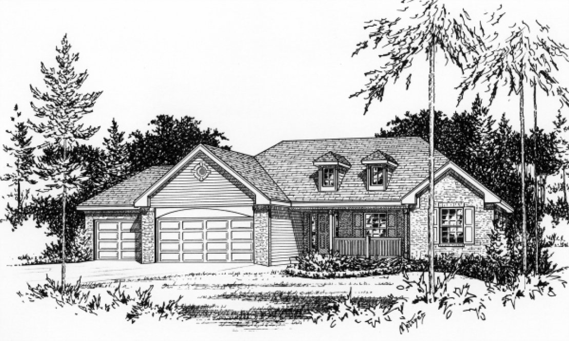 Full Rendering for House Plan #411152