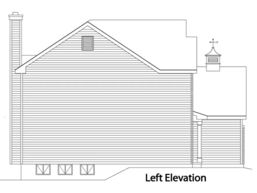 Left Elevation for House Plan #412152