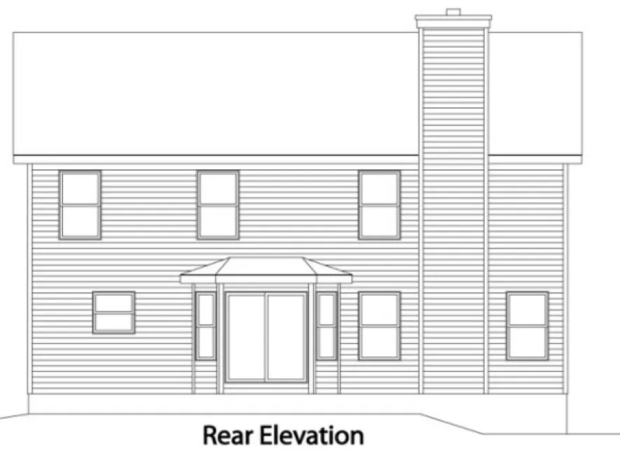 Rear Elevation for House Plan #412152