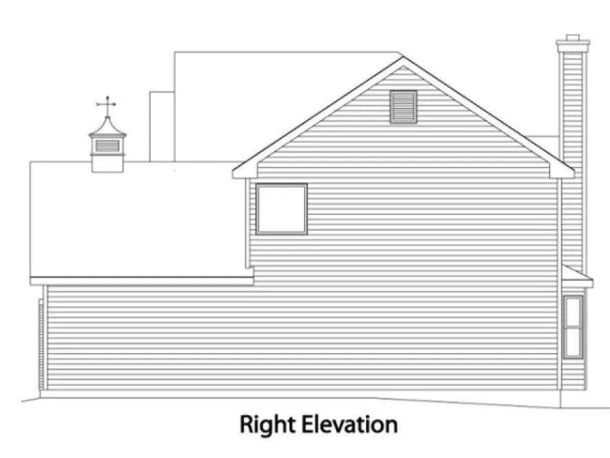 Right Elevation for House Plan #412152
