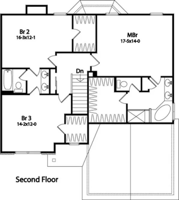 Second Floor Plan for House Plan #412152