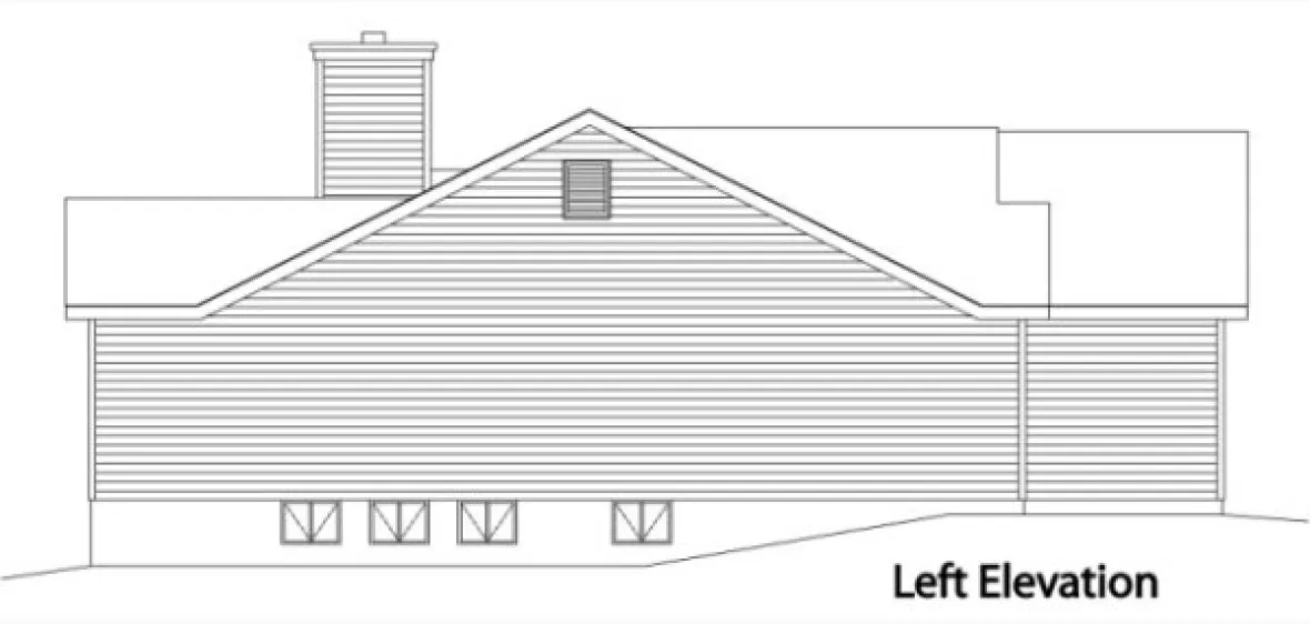 Left Elevation for House Plan #413152