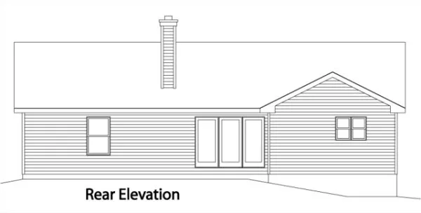 Rear Elevation for House Plan #413152
