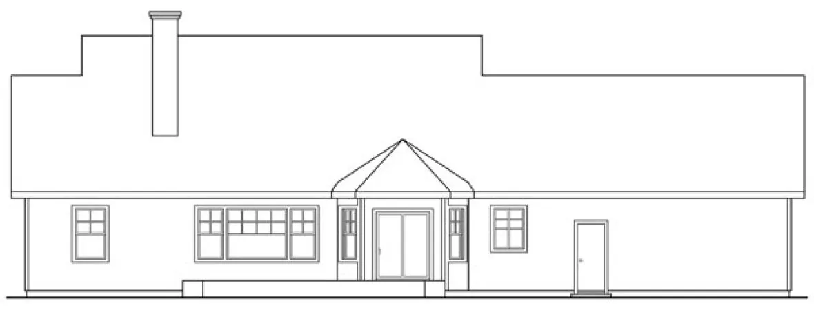 Rear Elevation for House Plan #340140
