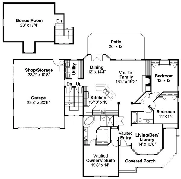 Main Floor Plan for House Plan #340140