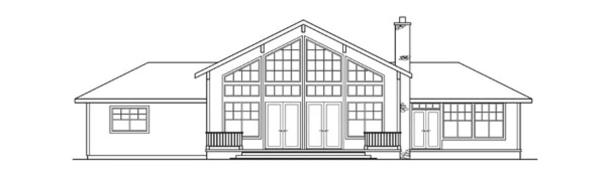 Rear Elevation for House Plan #340241