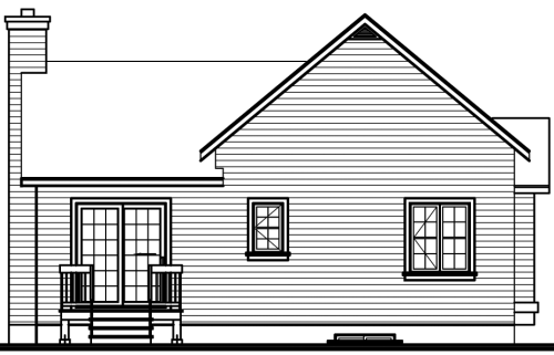 Rear Elevation for House Plan #143312
