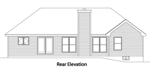 Rear Elevation for House Plan #414152