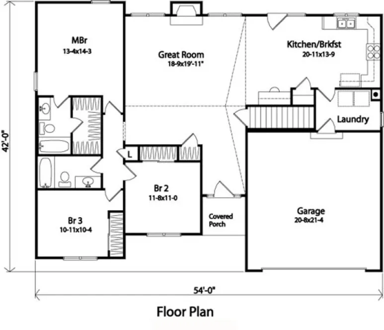 Main Floor Plan for House Plan #414152