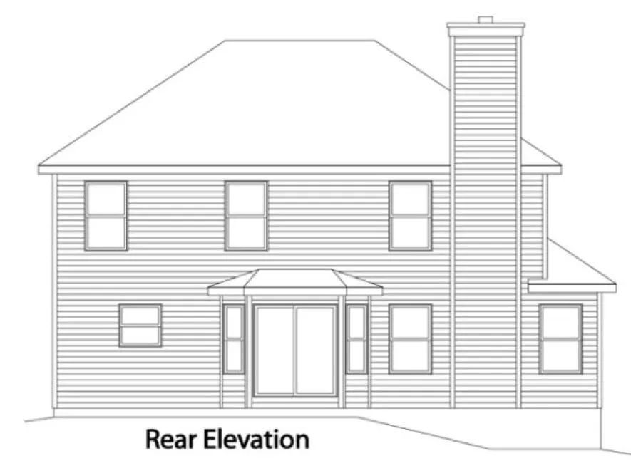 Rear Elevation for House Plan #415152