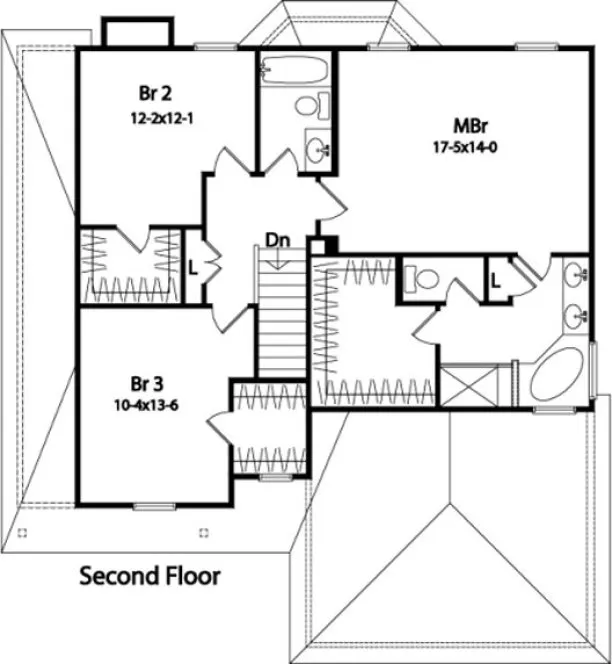 Second Floor Plan for House Plan #415152