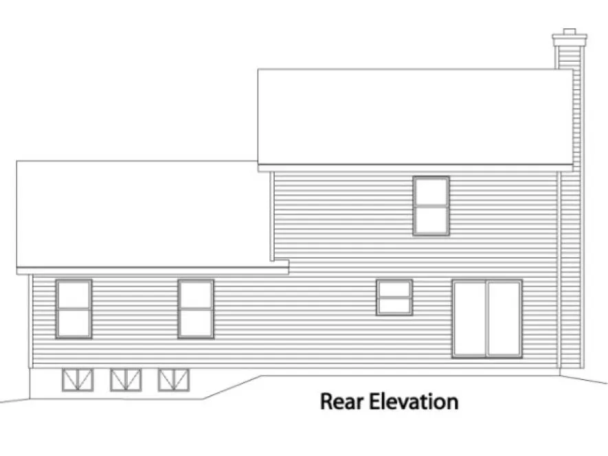 Rear Elevation for House Plan #416152