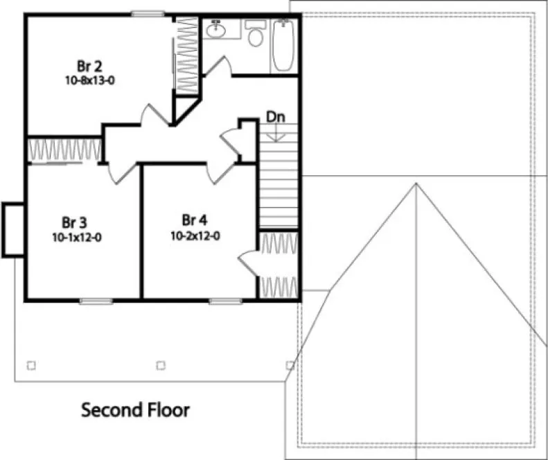 Second Floor Plan for House Plan #416152
