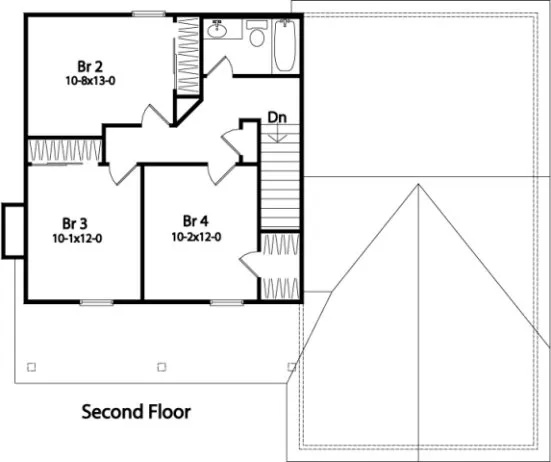 Second Floor Plan for House Plan #416152