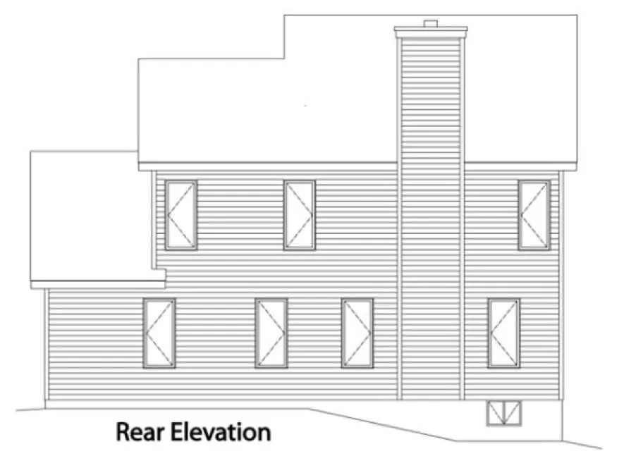 Rear Elevation for House Plan #417152
