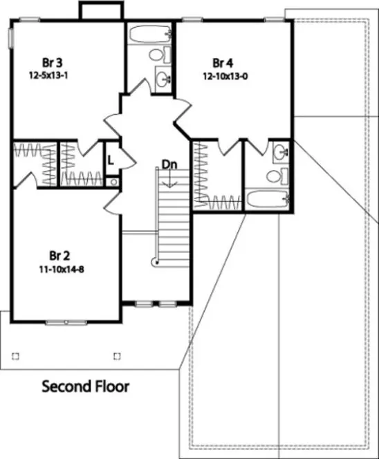 Second Floor Plan for House Plan #417152