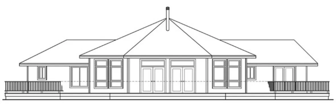 Rear Elevation for House Plan #346241