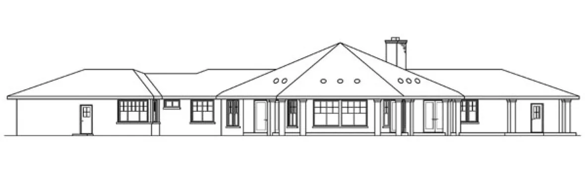 Rear Elevation for House Plan #348241