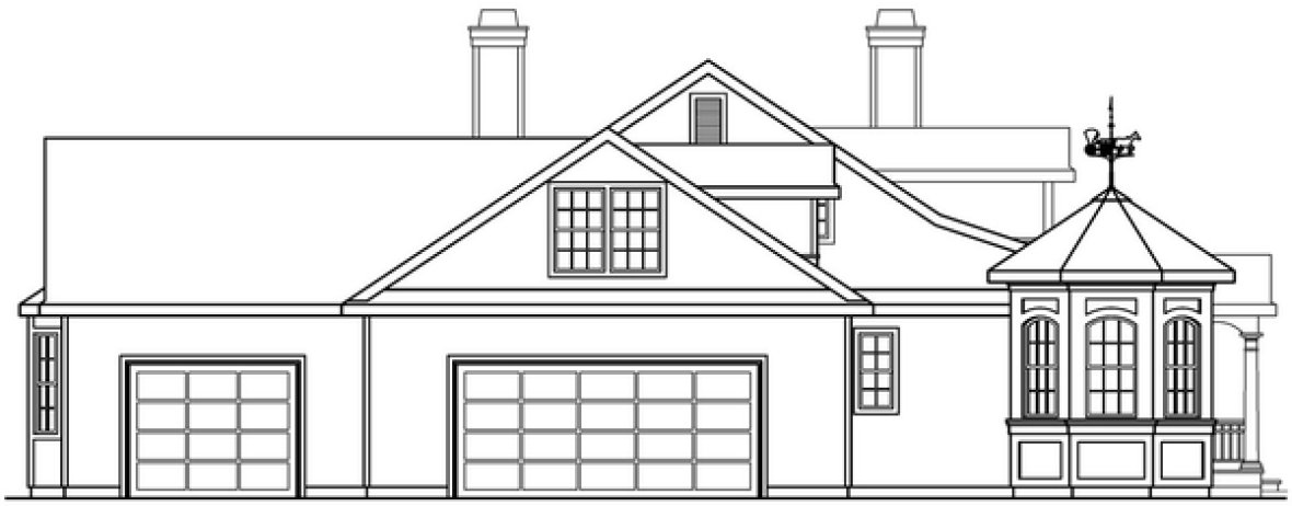 Left Elevation for House Plan #341341