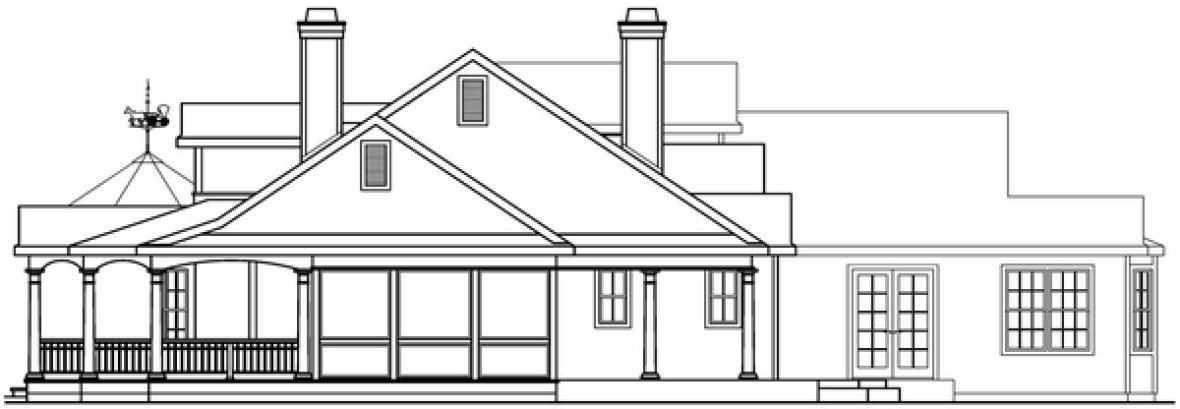 Rear Elevation for House Plan #341341