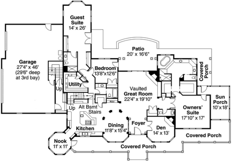 Main Floor Plan for House Plan #341341