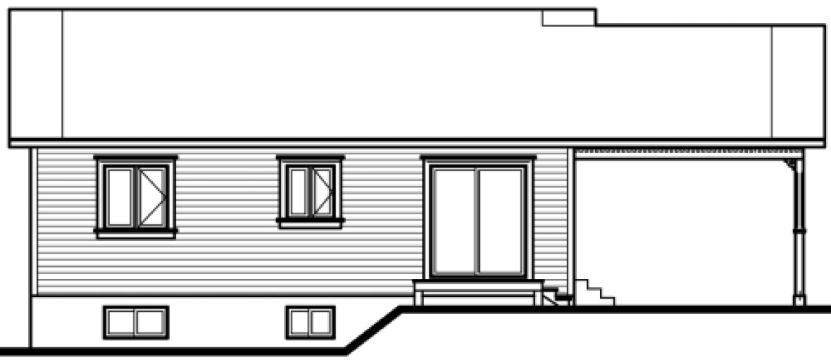 Rear Elevation for House Plan #148312