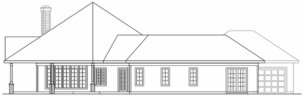 Left Elevation for House Plan #343541