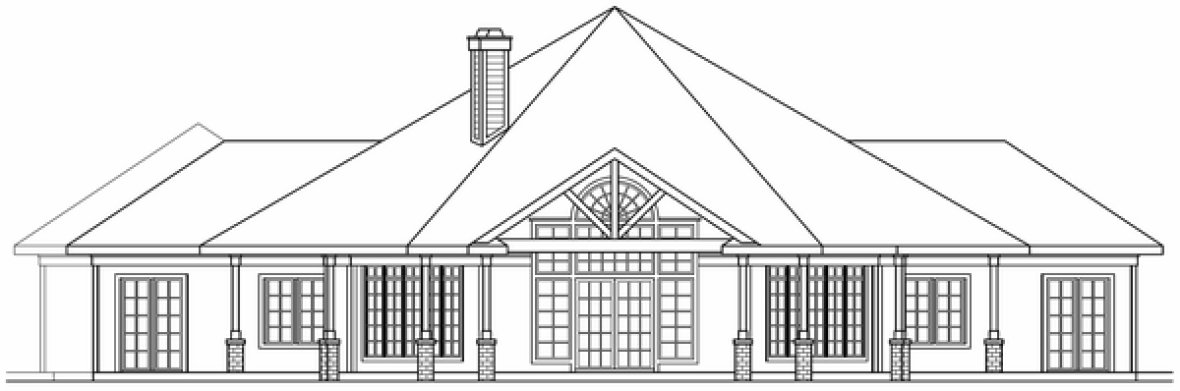 Rear Elevation for House Plan #343541