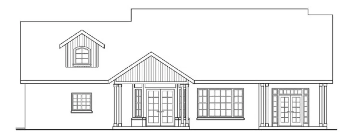 Rear Elevation for House Plan #340741