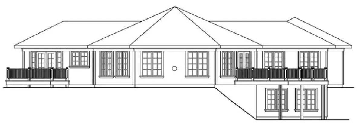 Rear Elevation for House Plan #347941