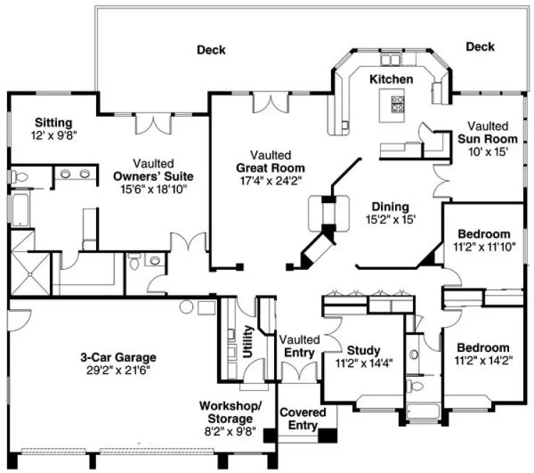 Main Floor Plan for House Plan #342051