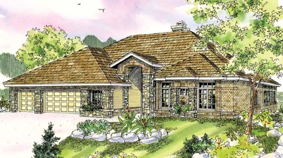 Full Rendering for House Plan #342051