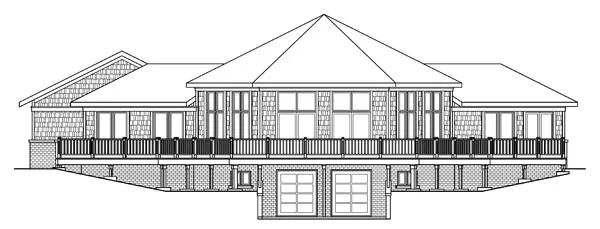 Rear Elevation for House Plan #349051