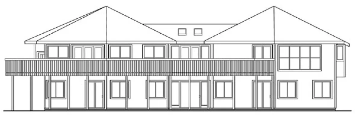 Rear Elevation for House Plan #343251