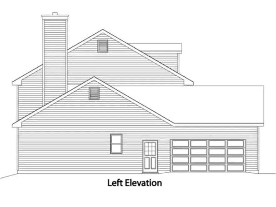 Left Elevation for House Plan #418152